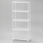 (幅65cm) リビングに馴染んで連結もできるメッシュスチールラック (STメッシュ) 4段 ホワイト 1枚目画像