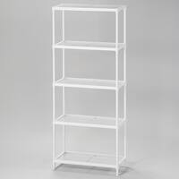 (幅65cm) リビングに馴染んで連結もできるメッシュスチールラック (STメッシュ) 4段 ホワイト