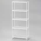 (幅65cm) リビングに馴染んで連結もできるメッシュスチールラック (STメッシュ) 4段 ホワイト 1枚目画像
