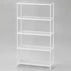 (幅85cm) リビングに馴染んで連結もできるメッシュスチールラック (STメッシュ) 4段 ホワイト 1枚目画像