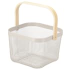 ハンドルバスケット(正方形 モカ) 1枚目画像