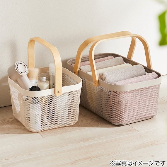 ハンドルバスケット(長方形 モカ) 2枚目画像