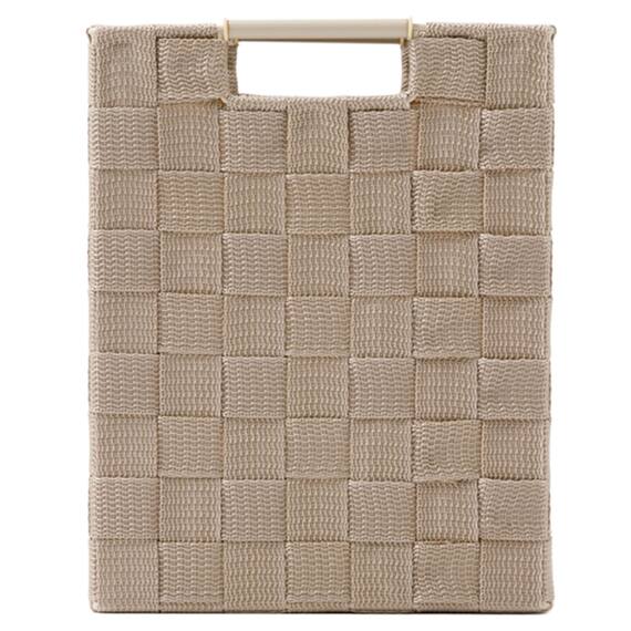 編み込みバスケットTI02 (縦ハーフ ベージュ) 4枚目画像