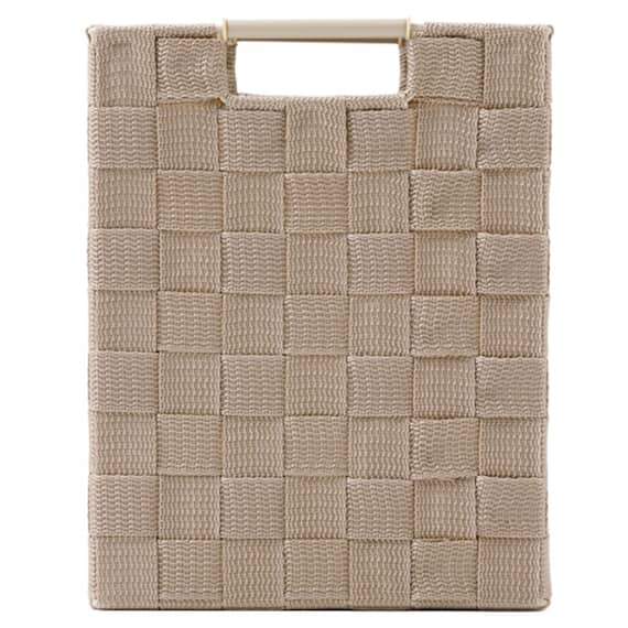 編み込みバスケットTI02 (縦ハーフ ベージュ) 4枚目画像