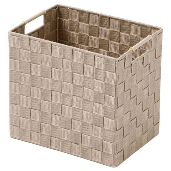 編み込みバスケットTI02 (縦ハーフ ベージュ) 6枚目画像