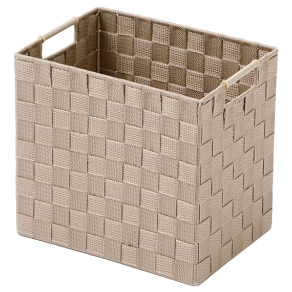 編み込みバスケットTI02 (縦ハーフ ベージュ) 6枚目画像