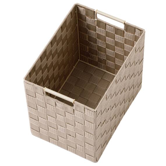 編み込みバスケットTI02 (縦ハーフ ベージュ) 7枚目画像