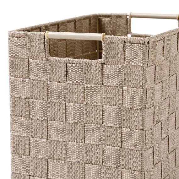 編み込みバスケットTI02 (縦ハーフ ベージュ) 9枚目画像