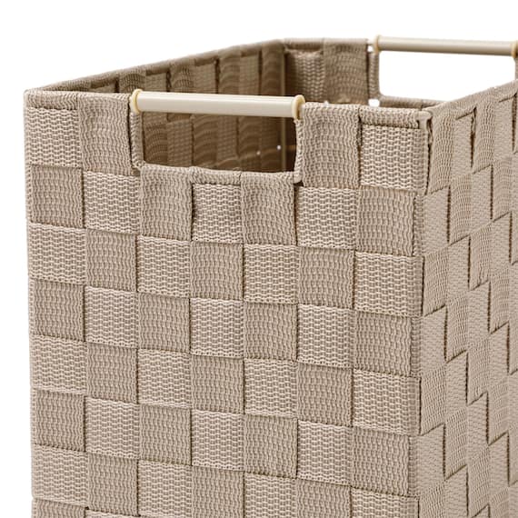 編み込みバスケットTI02 (縦ハーフ ベージュ) 9枚目画像