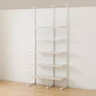 幅100cmセット奥行深 【幅60+40/棚板10枚】突っ張り壁面収納Nポルダディープ2(NP01)2連 ホワイトウォッシュ 3枚目画像