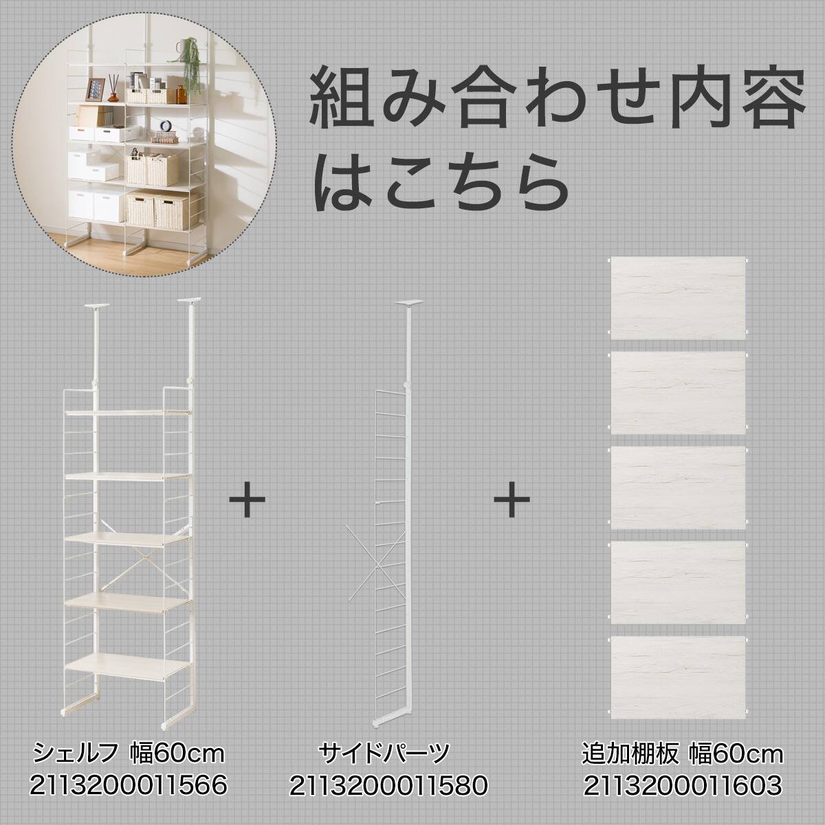幅120cmセット奥行深 【幅60+60/棚板10枚】突っ張り壁面収納N