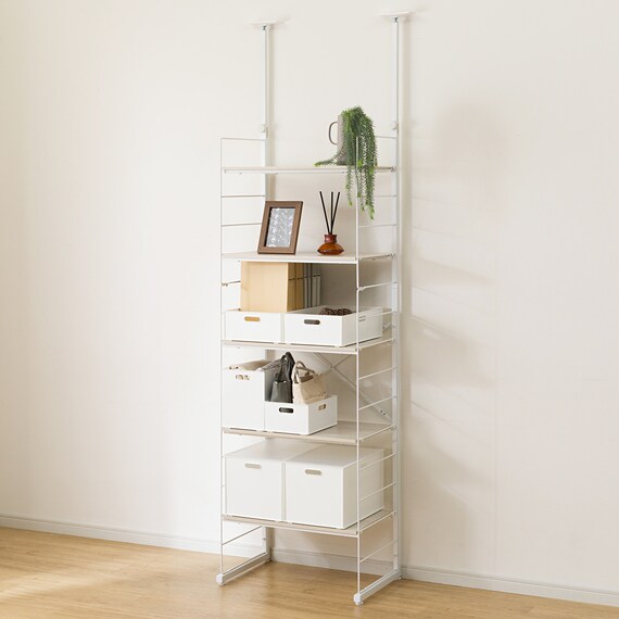 突っ張り壁面収納 Nポルダディープ2 (幅60cm NP01 ホワイトウォッシュ) 1枚目画像