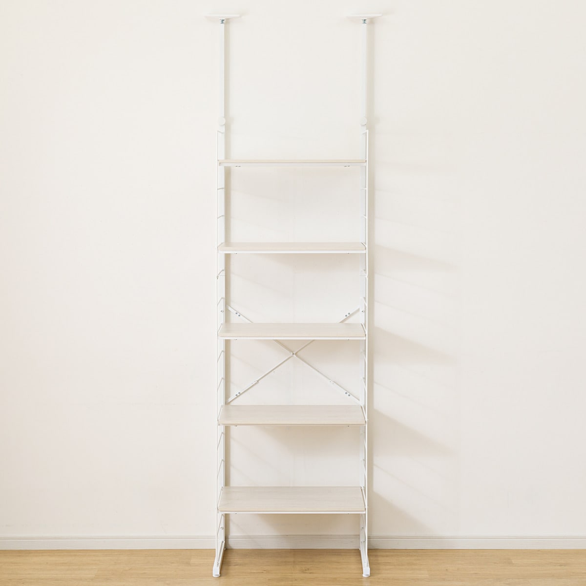 突っ張り壁面収納 Nポルダディープ2 (幅60cm NP01 ホワイトウォッシュ