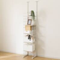 突っ張り壁面収納 Nポルダディープ2 (幅40cm NP01 ホワイトウォッシュ)