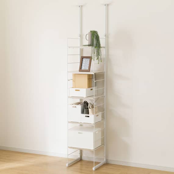 突っ張り壁面収納 Nポルダディープ2 (幅40cm NP01 ホワイトウォッシュ) 1枚目画像