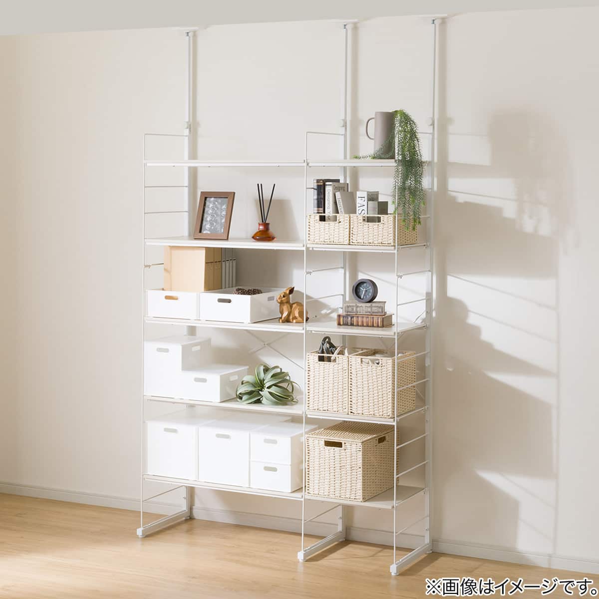 ニトリ Nポルダ ディープ 幅85cm ホワイト Nポルダディープ2用】棚板付き追加サイドパーツ(幅80cm用 ホワイト