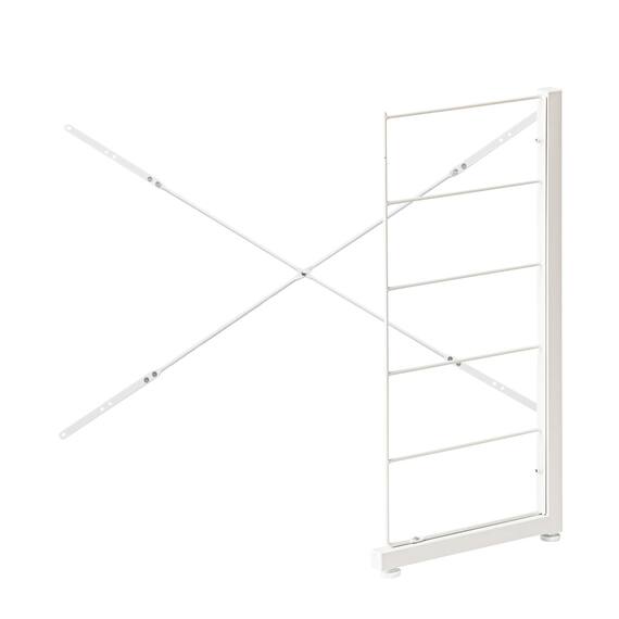 【ワイヤーシェルフ NP用】  ロータイプ棚板なし追加サイドパーツ(幅40・60・80cm用 ホワイト) 1枚目画像