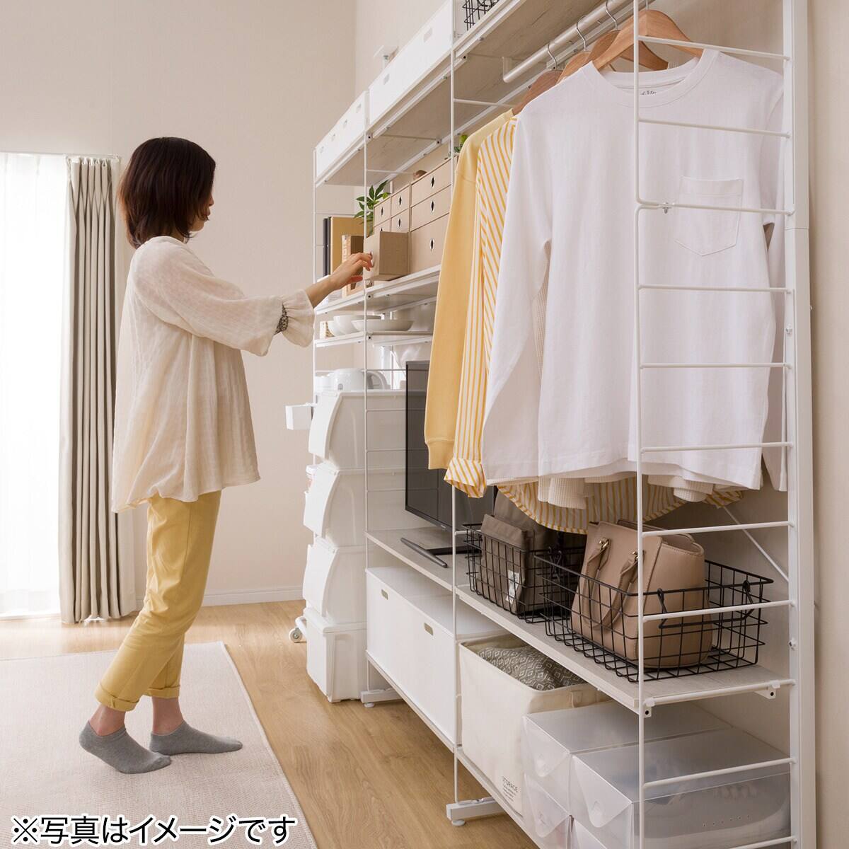 幅240cmセット 突っ張り壁面収納Nポルダ 一人暮らし3連セット(幅80cm