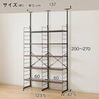 幅120cmセット奥行深 【幅60+60/棚板10枚】突っ張り壁面収納Nポルダディープ2(NP01)2連 ミドルブラウン 5枚目画像