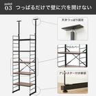 幅120cmセット奥行深 【幅60+60/棚板10枚】突っ張り壁面収納Nポルダディープ2(NP01)2連 ミドルブラウン 9枚目画像