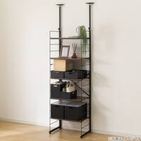 突っ張り壁面収納 Nポルダディープ2 (幅60cm NP01 ミドルブラウン)