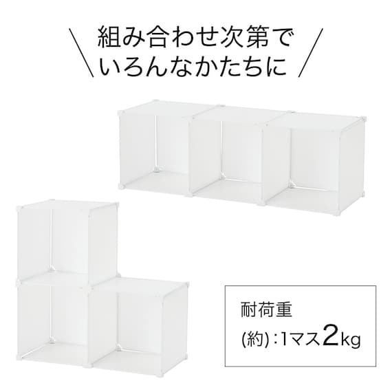 組み合わせ自在なマルチ収納ボックス(NM01 3マス ホワイト) 5枚目画像