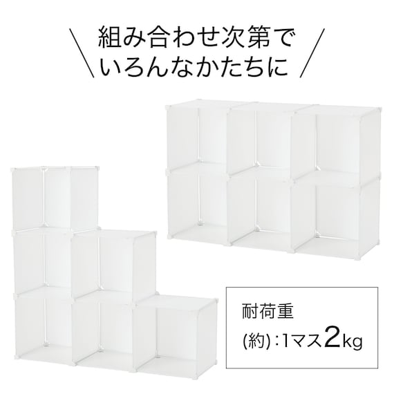 組み合わせ自在なマルチ収納ボックス(NM01 6マス ホワイト) 5枚目画像