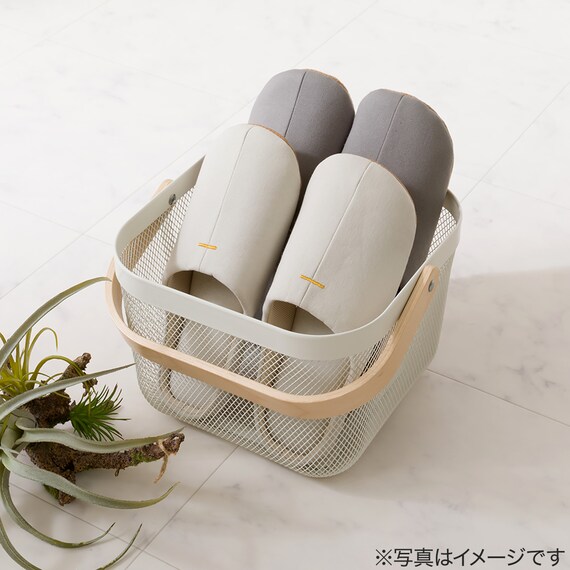 スチールメッシュバスケット EM(スクエア ホワイト) 7枚目画像