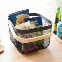 スチールメッシュバスケット EM(スクエア ブラック)