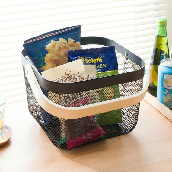 スチールメッシュバスケット EM(スクエア ブラック) 1枚目画像