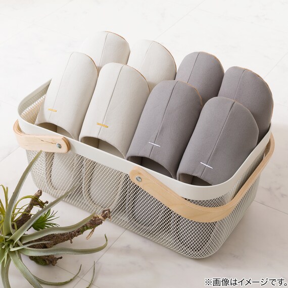 スチールメッシュバスケット EM(長方形 ホワイト) 6枚目画像