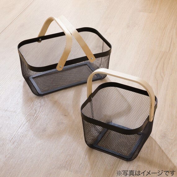 スチールメッシュバスケット EM(長方形 ブラック) 8枚目画像