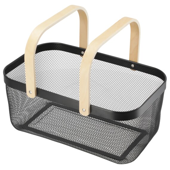 スチールメッシュバスケット EM(長方形 ブラック) 10枚目画像