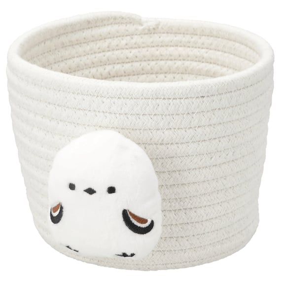 バスケット18cm (ホワイト シマエナガ DH25) 1枚目画像