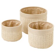 3個セットバスケット マル FL9(ベージュ )