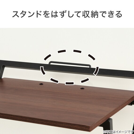 折り畳みができる サイドテーブル(YO01 ミドルブラウン) 4枚目画像