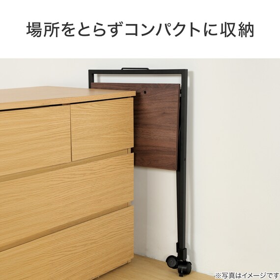折り畳みができる サイドテーブル(YO01 ミドルブラウン) 5枚目画像