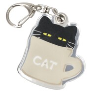 ミラー付きアクリルチャーム(デコネコ コーヒーカップ ミラー)