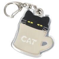 ミラー付きアクリルチャーム(デコネコ コーヒーカップ ミラー)