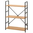 スチールオープンシェルフ (木棚3段 幅59cm ライトブラウン/ブラック) 3枚目画像