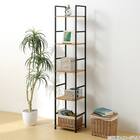 スチールオープンシェルフ (木棚5段 幅30cm ライトブラウン/ブラック) 1枚目画像