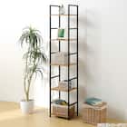 スチールオープンシェルフ (木棚5段 幅30cm ライトブラウン/ブラック) 1枚目画像