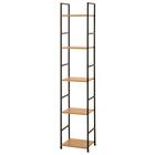 スチールオープンシェルフ (木棚5段 幅30cm ライトブラウン/ブラック) 3枚目画像