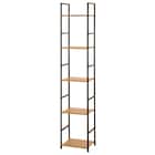 スチールオープンシェルフ (木棚5段 幅30cm ライトブラウン/ブラック) 3枚目画像