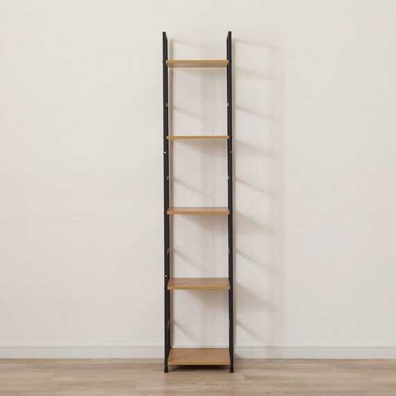 スチールオープンシェルフ (木棚5段 幅30cm ライトブラウン/ブラック) 自立式 ユニットシェルフ 12枚目画像