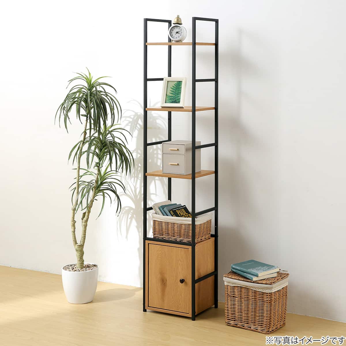 ニトリ　オープンラック　ナチュラル×アルミ 伸縮回転オープンラック (72×72cm NA) | ニトリネット【公式】 家具