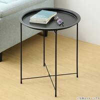 円形 サイドテーブル 直径47cm(ブラック)