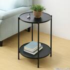 円形 棚付きサイドテーブル 直径43cm(ブラック) 1枚目画像