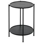 円形 棚付きサイドテーブル 直径43cm(ブラック) 3枚目画像