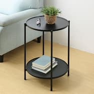 円形 棚付きサイドテーブル 直径43cm